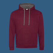 Adult Midweight Varsity Contrast Hooded Sweatshirt