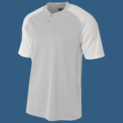 Youth Performance Contrast 2 Button Baseball Henley T-Shirt