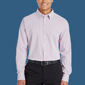 CrownLux Performance® Men's Micro Windowpane Woven Shirt