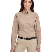 Ladies' Foundation 100% Cotton Long-Sleeve Twill Shirt with Teflon™