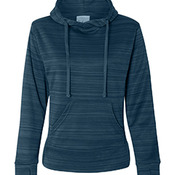 Ladies' Odyssey Striped Poly Fleece Lapover Hood