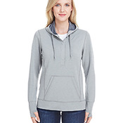 Ladies' Omega Stretch Snap-Placket Hooded Sweatshirt