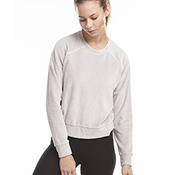 Ladies' Velour Long Sleeve Crop T-Shirt