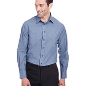 Men's Crown  Collection® Stretch Pinpoint Chambray Shirt